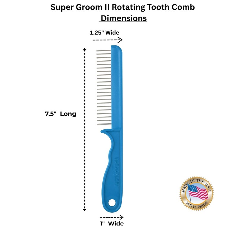 Untangler Super-Groom Combs with Smooth Rotating Teeth for Painless Mat