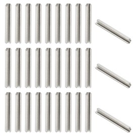 PATIKIL Slotted Spring Pin, 50 Pcs 5/32" x 1-3/16" (4.25mm x 30mm) 304 Stainless Steel Split Roll Pins Spring Dowel for Home Improvement Automotive Machine Repair, Silver