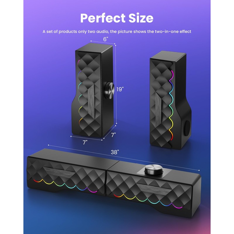 TONE JOY PC Speakers - 2 in 1 Detachable Computer