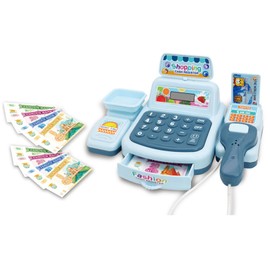 SUPYINI Interactive cash register toy with scanner, supermarket cash register set for light and sound effect, ideal toy for toddlers
