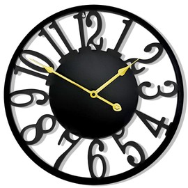 SUKYING 16 Inch Large Outdoor Clock, Silent Battery Operated Modern Wall Clock, Black Metal Decorative Clock for Patio, Porch, Pool Area, Farmhouse, Living Room