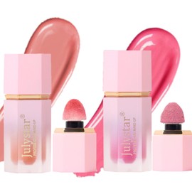 KARLOR 2 Pieces Liquid Blush Blush Set, Liquid Blush Stick Cream Blush Peach Rose Liquid Blush Set Creamy Blush Matte Lightweight Waterproof Long-Lasting Makeup Stick for Cheek Face (02+05)