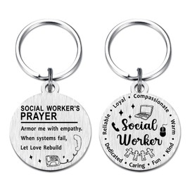 Richesele Social Worker's Prayer Keychain - Empathy & Appreciation Gift for Social Workers - Inspirational Thank You Keychain for Women/Men/Staff/Counselors