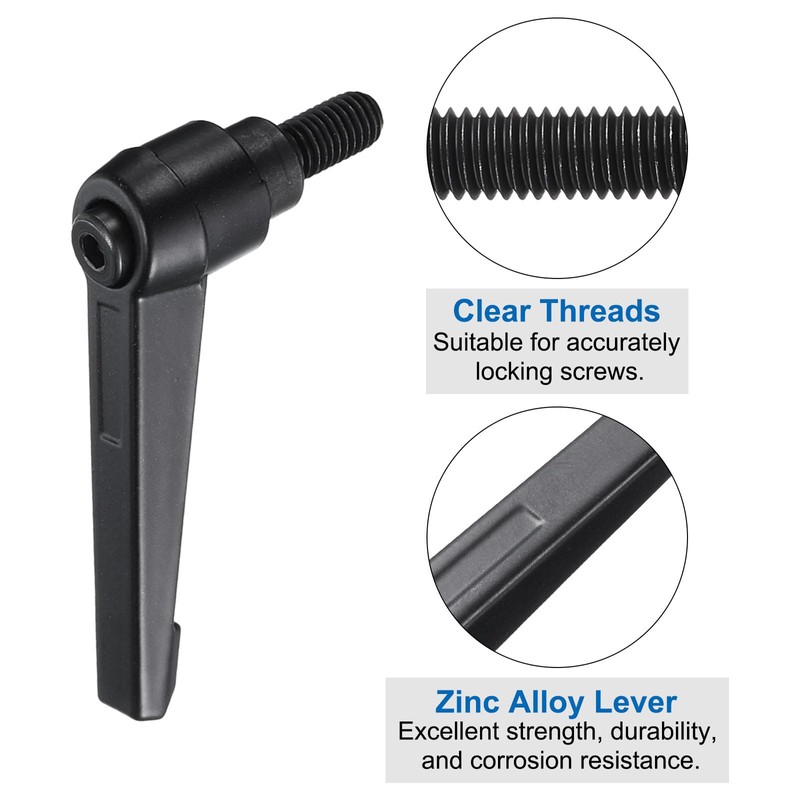sourcing map 16pcs Lever Adjustable Handles M8 x 15mm Metric