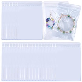 SOFPLATE Pack of 100 Clear Plastic Bags for Jewellery Storage with Zip Jewellery Bag Made of PVC Self-Sealing Small Bag with Zip Transparent 8 x 12 cm Transparent