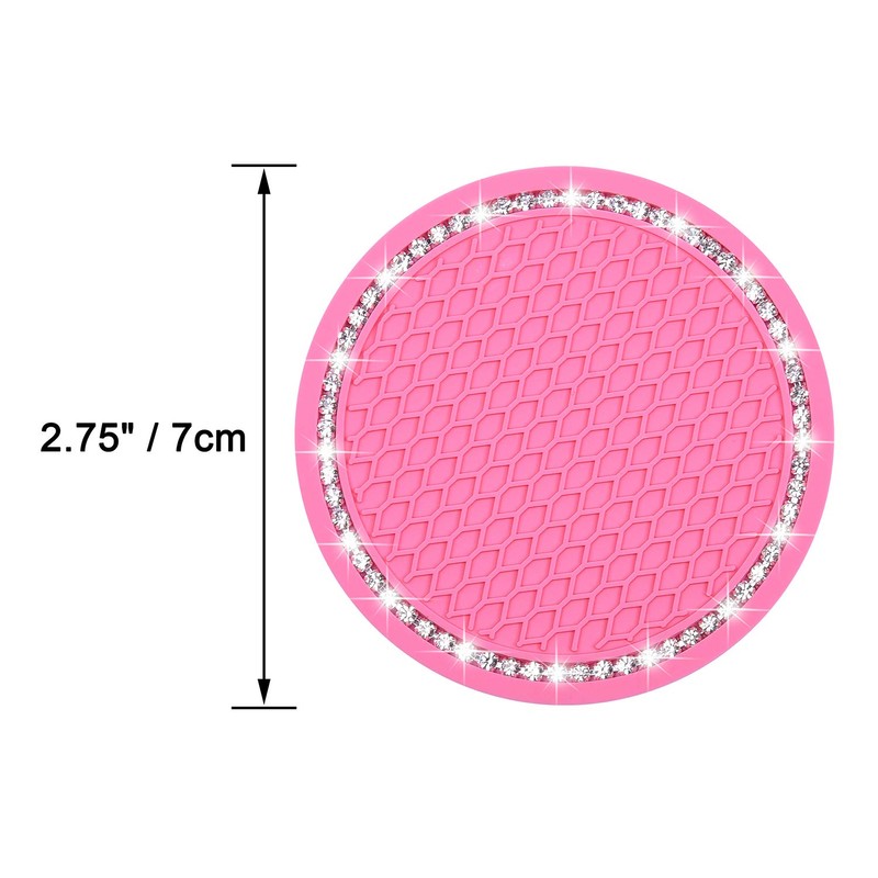 Bling Car Coasters, Wisdompro 2 Pack PVC Car Cup Holder