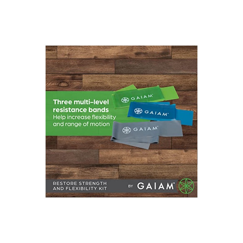 Gaiam Restore Strength and Flexibility Resistance Band Kit Set