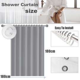 Shower Curtain Mould Proof 180x180cm,3D Cobblestone Design ECO Shower Curtain PEVA Waterproof Heavy Duty Bathroom Curtains with 3 Magnets,12 Plastic Hooks Quick-Drying Washable Bath Shower Curtain