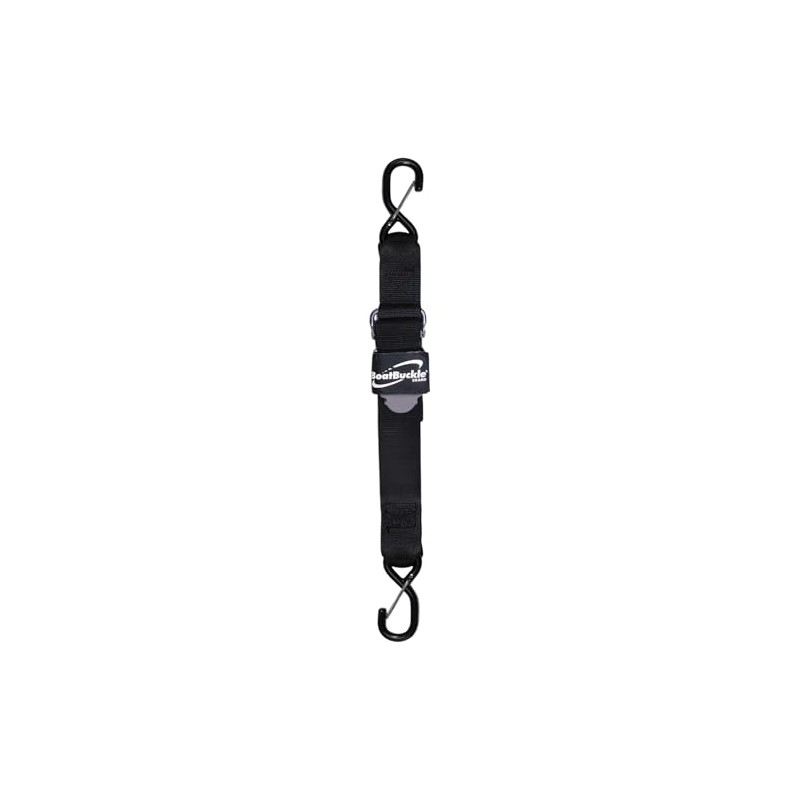 BoatBuckle Pro Series Kwik-Lok Gunwale Tie-Down (2-Inch x 16-Feet, Black)