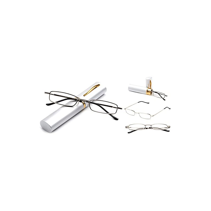 Pocket Readers Ultra Slim Compact Spring Te+D4:E23mple Reading Glasses w/Portable