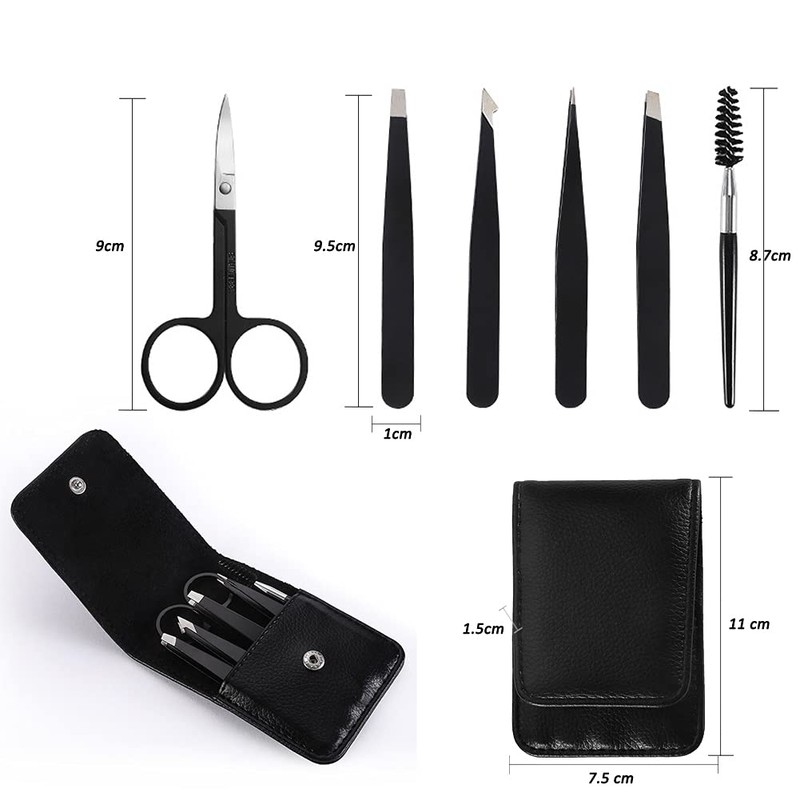 HappyGo Precision Tweezers Professional Stainless Steel Tweezer Set 6 Pack