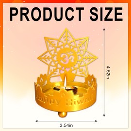 Hying Diwali Candle Shadow Statue Diwali OM Lotus Shadow Lamps Deepawali Traditional Tea Light Candle Holder Stand Festival of Lights Shadow Diya for Indian Diwali Decorations Housewarming Gift Items