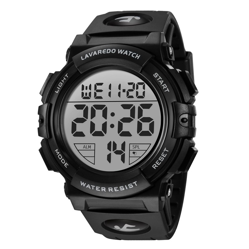 Senors Men's Digital Sports Wristwatch, 50 Meters Waterproof, Fashionable, Multifunctional,