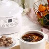 TAYAMA 1 Qt. White Mini Ceramic Stew Cooker with Pre-Settings