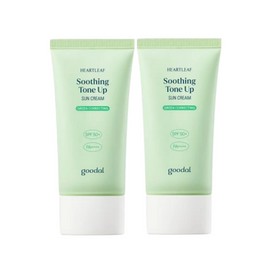 Goodal Houttuynia Cordata Soothing Green Tone-Up Sun Cream 50ml Double Set, 2 Pieces / 구달 어성초 진정 그린 톤업 선크림 50ml 더블기획, 2개