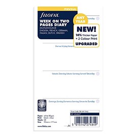 Filofax 2019 Personal/Personal Compact, Week to View, 5 Languages, undated, 6.75 x 3.75 inches (CAY68427-19)