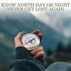 Navigation Compass,Hiking Compass,Brass Compass,Shockproof Waterproof Brass Hollow Camping Survival Tools