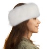 Dikoaina Womens Faux Fur Headband Winter Earwarmer Earmuff Ski (White)