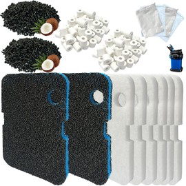 16 Pack Aquarium Filter Media Set Replacement for Penn-Plax Cascade 700 & 1000 Canister Aquarium Filters, Includes Bio Sponge Filters, White Floss Pads, Activated Carbons, Ceramic Rings & Mesh Bags