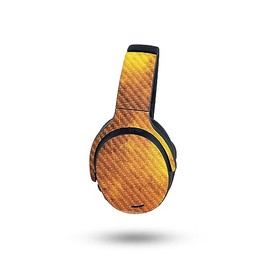 MightySkins Carbon Fiber Skin Compatible with Skullcandy Crusher ANC 2 - Textured Gold | Protective, Durable Textured Carbon Fiber Finish | Easy to Apply