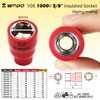 WEDO Insulated 3/8-inch Drive Socket,19mm,VDE 1000V Dipping Hex Socket,CR-V Steel,Length
