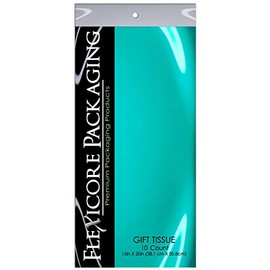 Flexicore Packaging Aqua Gift Wrap Tissue Paper | Size: 15 Inch X 20 Inch | Count: 10 Sheets | Color: Aqua Teal