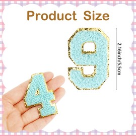 in on Number Patches - Embroidery Patches Self-Adhesive with Glitter Sequins Sew 0-9 Applique for Team Uniform Sports T-Shirt Football Jeans Bags Decors,20 Pcs