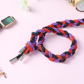 3 Pack 8mm Soft Silk Rope, Skin Friendly Twisted Trim Rope Nylon Twisted Cord, Braided Twisted Silk Ropes for Decorative Twisted Satin Shiny Cord Rope (32 Feet, 3 Colors:Black+Purple+Red)