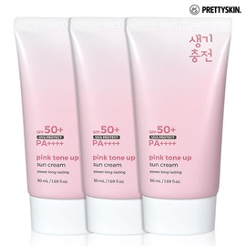 Pretty Skin [Pretty Skin] Pink Tone-Up Sun Cream 50ml (3 Pieces) / Revitalizing / [프리티스킨] 핑크 톤업 선크림 50ml 3개 / 생기 충전