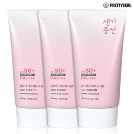 Pretty Skin [Pretty Skin] Pink Tone-Up Sun Cream 50ml (3 Pieces) / Revitalizing / [프리티스킨] 핑크 톤업 선크림 50ml 3개 / 생기 충전