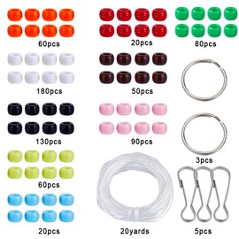 SUNNYCLUE 1 Box DIY 8 Sets Beads Pets Beads Craft Kit Beads Animals Keychain Set 8mm Pony Beads Bulk Video Tutorials Farm Animals Duck Frog Cow Opaque Plastic Pony Beads