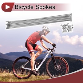 HEROFFIX 12 Set 14G Bicycle Spokes 203mm Bike Wheel Spokes 304 Stainless Steel Silver Tone