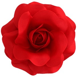 Sara Monica Flower Hair Clip and Pin: Rose: Made in the USA (Red)