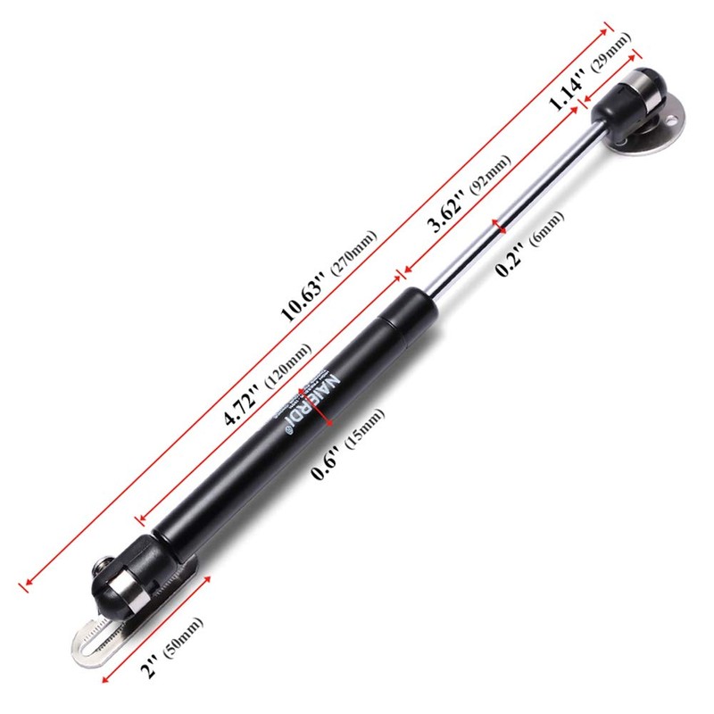 NAIERDI [2 Pack] Lift Support, Gas Strut, Soft Close Hinges,