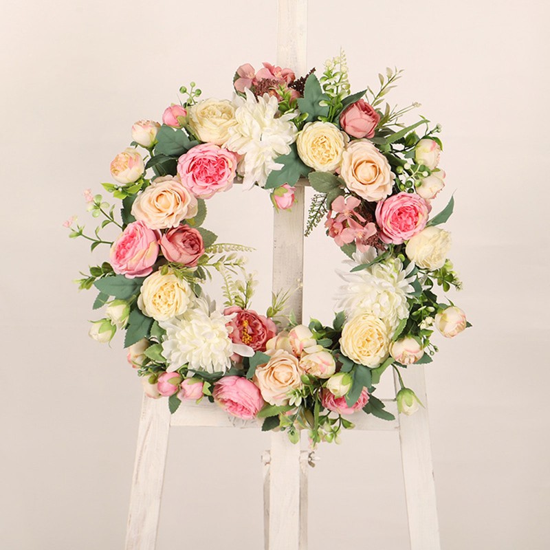 Artificial Peony Wreath Peony Flower Spring Wreaths for Wall Wedding
