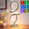 Mayful Modern RGB Table Lamp with LED Spiral Design, Silver
