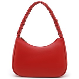 CYHTWSDJ Shoulder Bags for Women, Cute Hobo Tote Handbag Mini Clutch Purse with Zipper Closure (Braid Red)