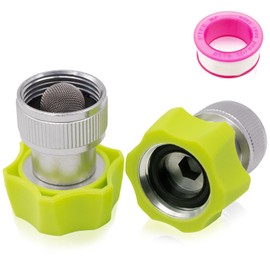 LhyBtm 2-Pack 3/4-Inch Aluminum Pressure Washer Garden Hose Adapter with PTFE Tape, Pressure Washer Metal Connect Fitting Compatible with Sun Joe SPX Series, Replacement for SPX-AGHA