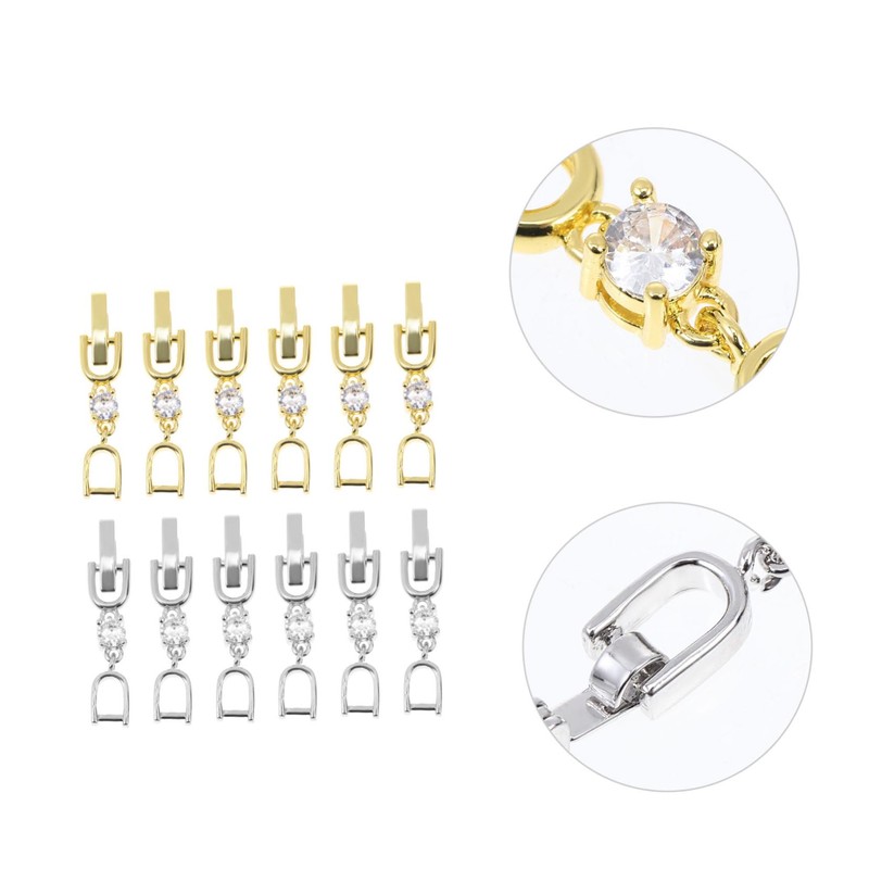 COHEALI Elegant Jewelry Decoration Buckles 12pcs Extension Chains for DIY