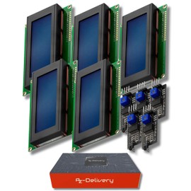 AZDelivery HD44780 2004 LCD Display Bundle 4 x 20 Characters with I2C Interface for Arduino