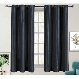 Royal Tradition Blackout Curtain 42 x 96 Inch, Navy Single Panel/Thermal Insulated Room Darkening Bedroom Curtain