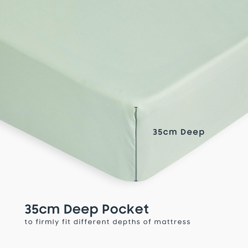 Wake In Cloud - Queen Fitted Sheet Set, 1000TC Ultra