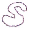 Avalaya Long Purple Glass and Shell Bead Necklace/ 106cm Long