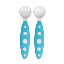 Boon ModWare Children Cutlery Set for Feeding, White/Blue