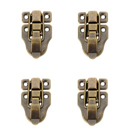 Hardware Buckle Kit, 4 Pack Chest Latches Hardware Gold Hasp Latch Vintage Luggage Latch Chest Trunk Latch (Bronze Color)