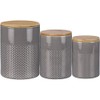 PBK Farmhouse Syle Set of 3 Gray Glaze Design Stoneware