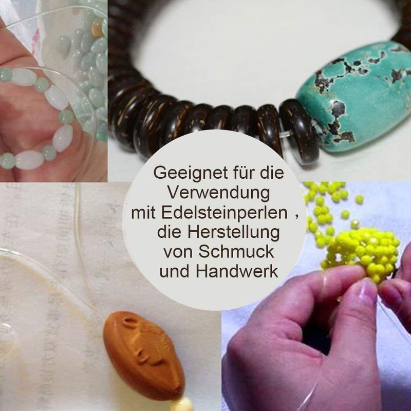 Amaney 1mm Elastic String, Stretchy Bracelet String Crystal String Bead