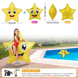 2 Pack Pool Pillows for Above Ground Pools 5' x 5', ROOKEA Starfish Air Pillow Pool Winterizing Kit Cold-Resistant Pool Pillow for Closing Winter, Winterize Pool Closing Kit Winter Pool Cover