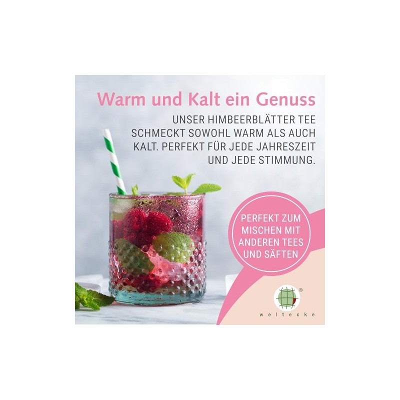 Weltecke Organic Raspberry Leaf Tea Loose 80 g | Natural