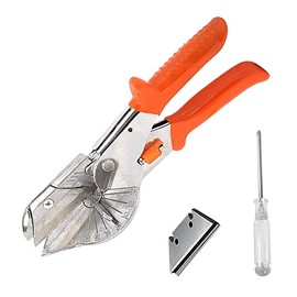 YIXISI 12 PCS Gasket Shear Mitre Cutter, 45° -135° Multi Angle Trim Cutter, with 10 Spare Blade and 1 Screwdriver, for Cutting PVC PPR PE Pipe Branch Wire Gasket, Orange
